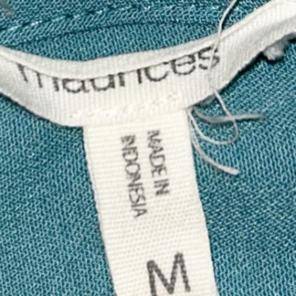 MAURICES Women's Teal Short Sleeve Blouse Medium - Picture 3 of 5